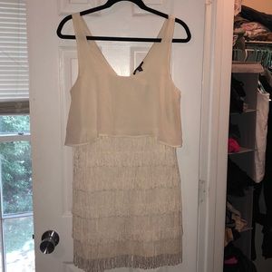 NWT Cream Flapper Dress Size 10 Am Eagle